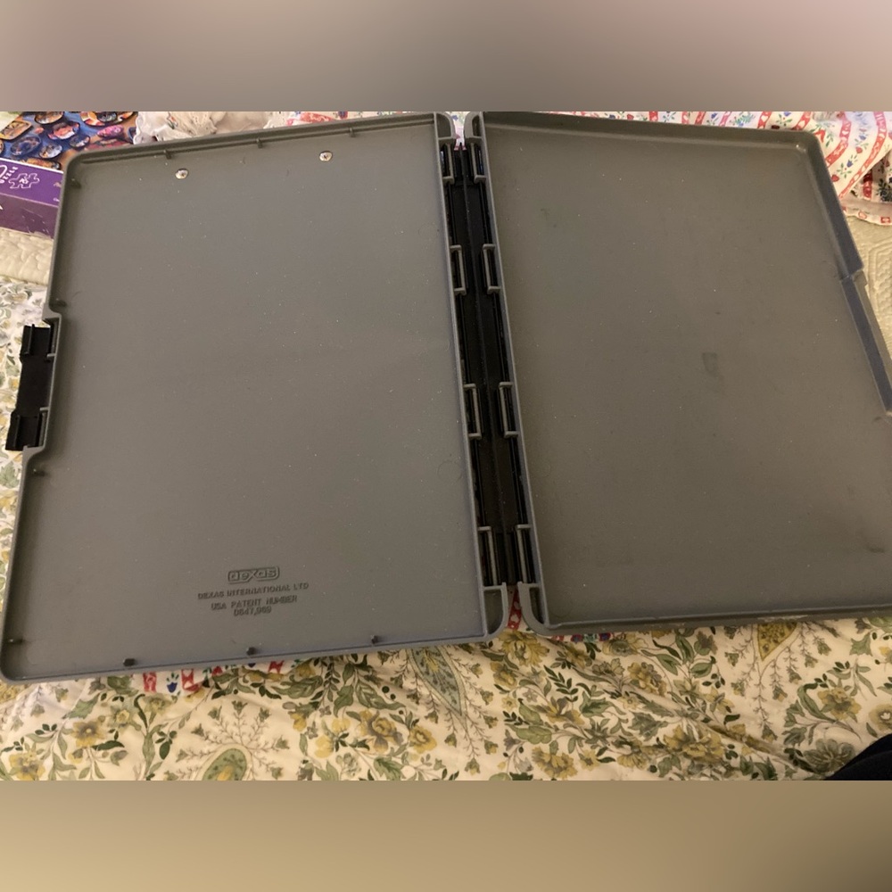 Dexas Portable Slimcase Ultra Slim Storage Clipboard Side Opening Gray 9.5x12.5